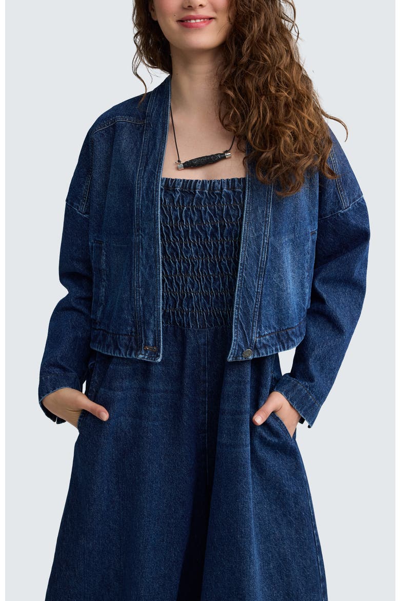 Tatum Structured Denim Jacket, Main, color, Indigo Denim