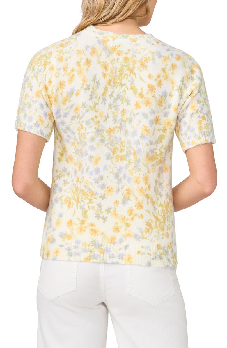 Halogen<sup>®</sup> Floral Print Short Sleeve Sweater, Alternate, color, New Ivory