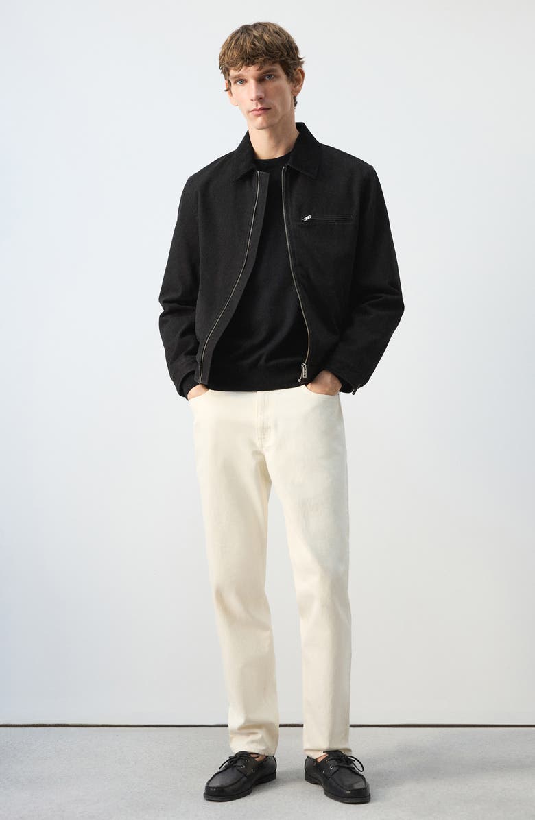 MANGO Cotton Corduroy Jacket, Alternate, color, Black Denim