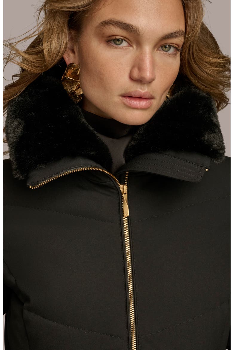 Walker Puffer Coat with Faux Fur Trim, Alternate, color, BLACK