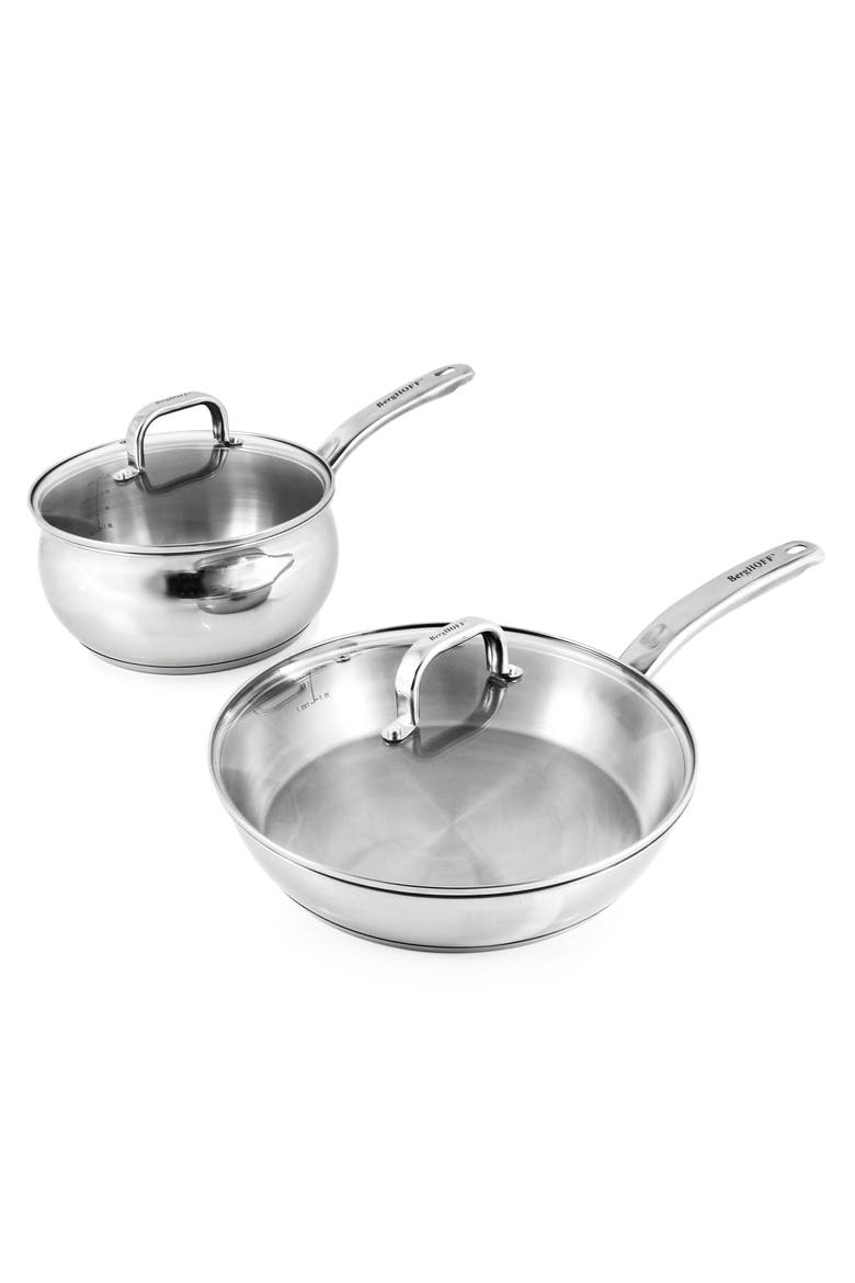 7 Piece Stainless Steel Belly Cookware Set, Alternate, color, SILVER
