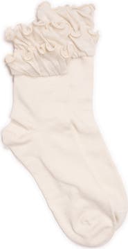 MUK LUKS Ruffle Crew Socks