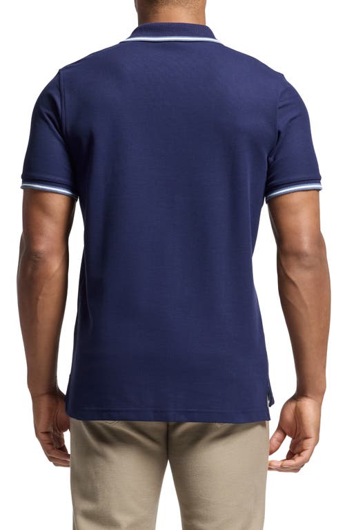 Psycho Bunny Foxton Pima Cotton Pique Tipped Polo In Evening Blue