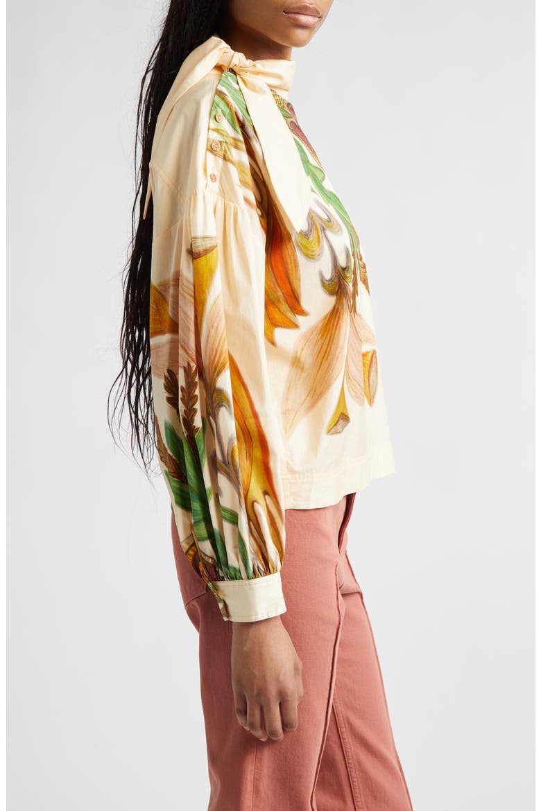 Long Sleeve Tie Neck Blouse, Alternate, color, INNER NATURE
