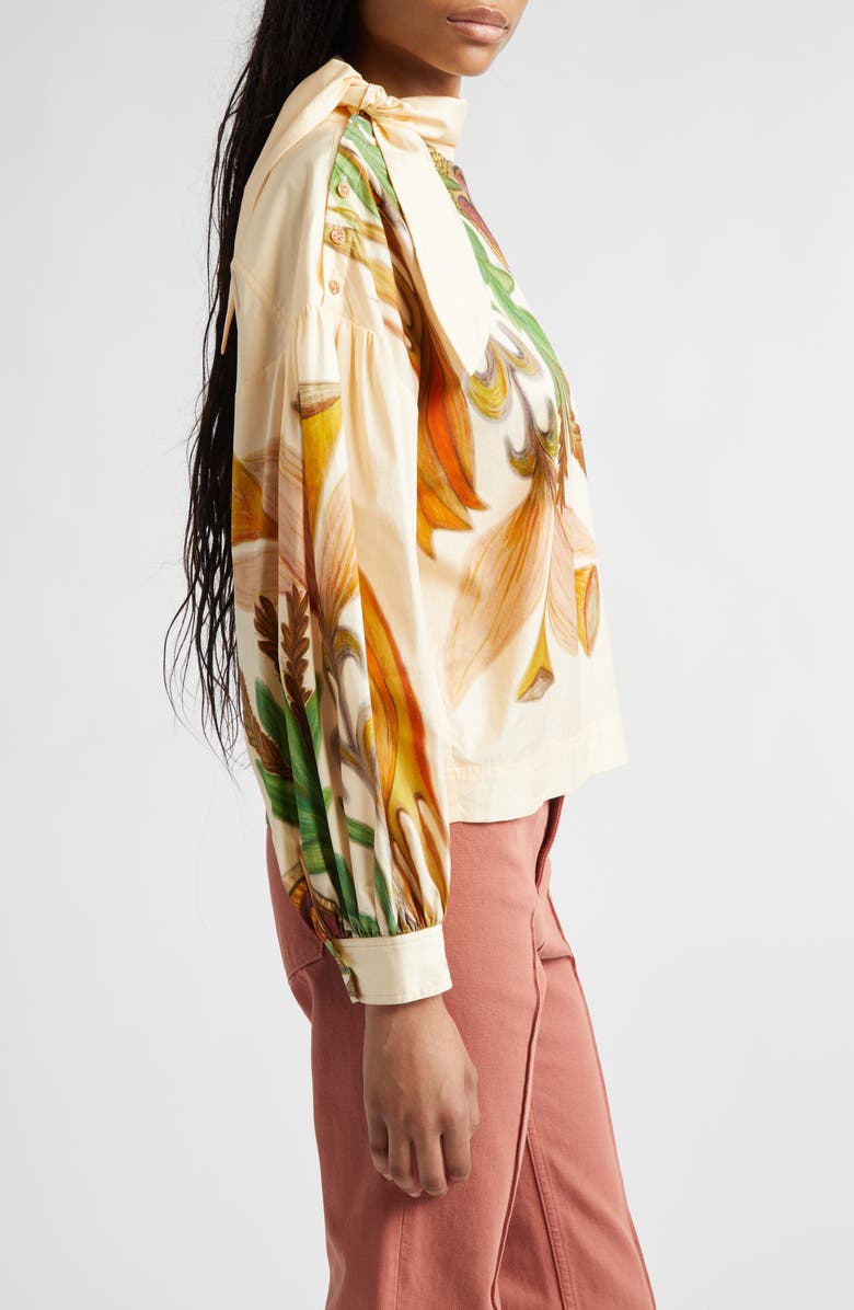Ulla Johnson Long Sleeve Tie Neck Blouse, Alternate, color, Inner Nature