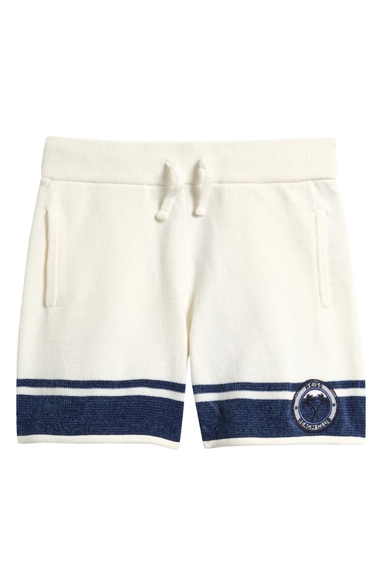 Reiss Kids' Catch Beach Club Velour Shorts, Main, color, Optic White/ Air