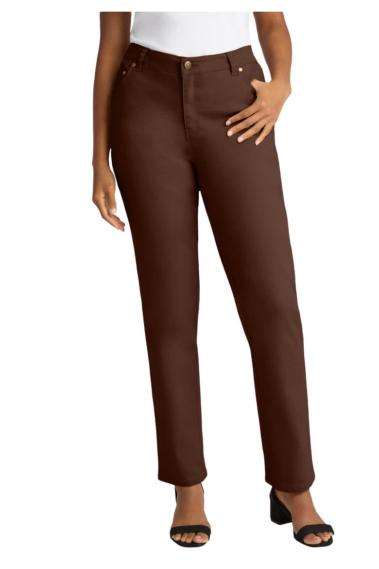 True Fit Stretch Denim Straight Leg Jean, Main, color, RICH BROWN