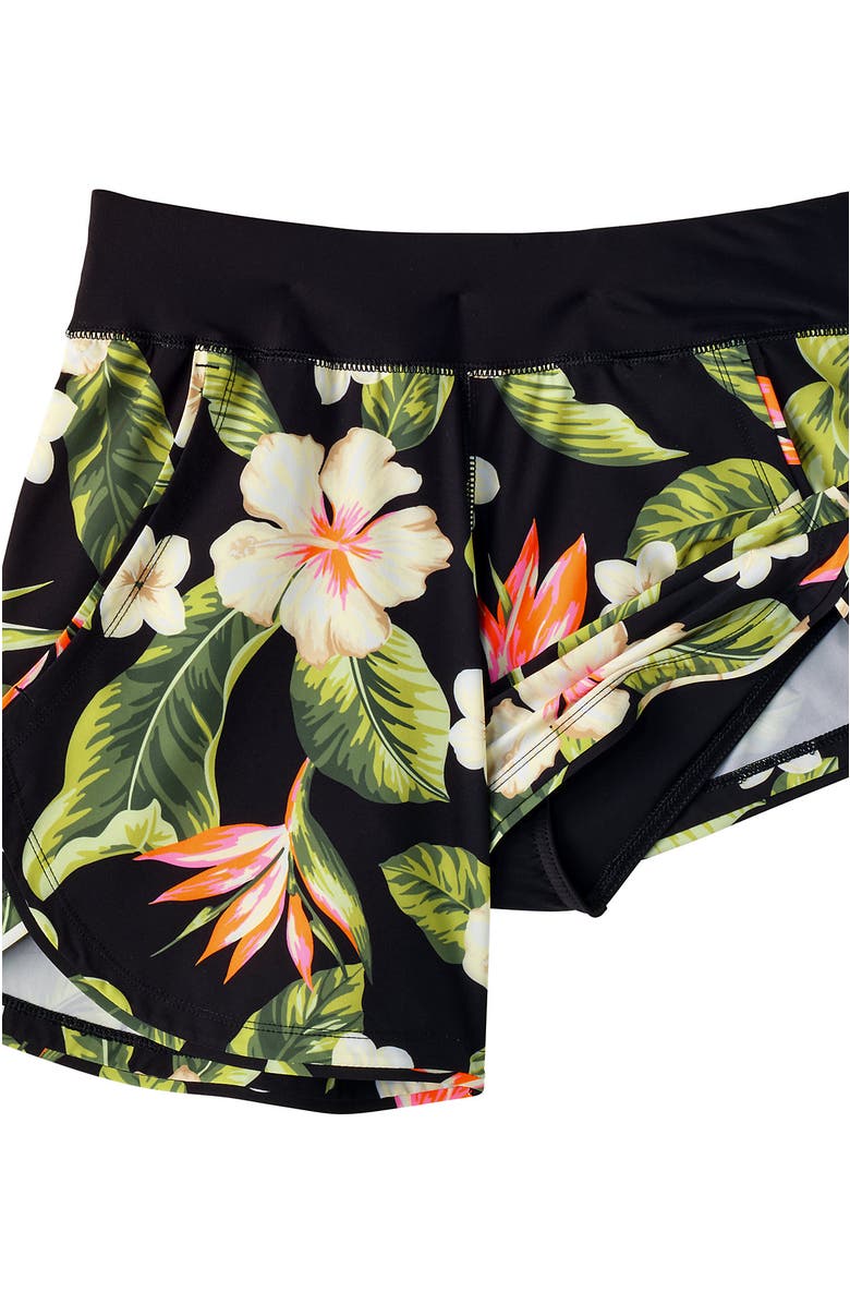 Lands' End SunShade UPF 50 5" Board Shorts, Alternate, color, Hibiscus Floral/Black