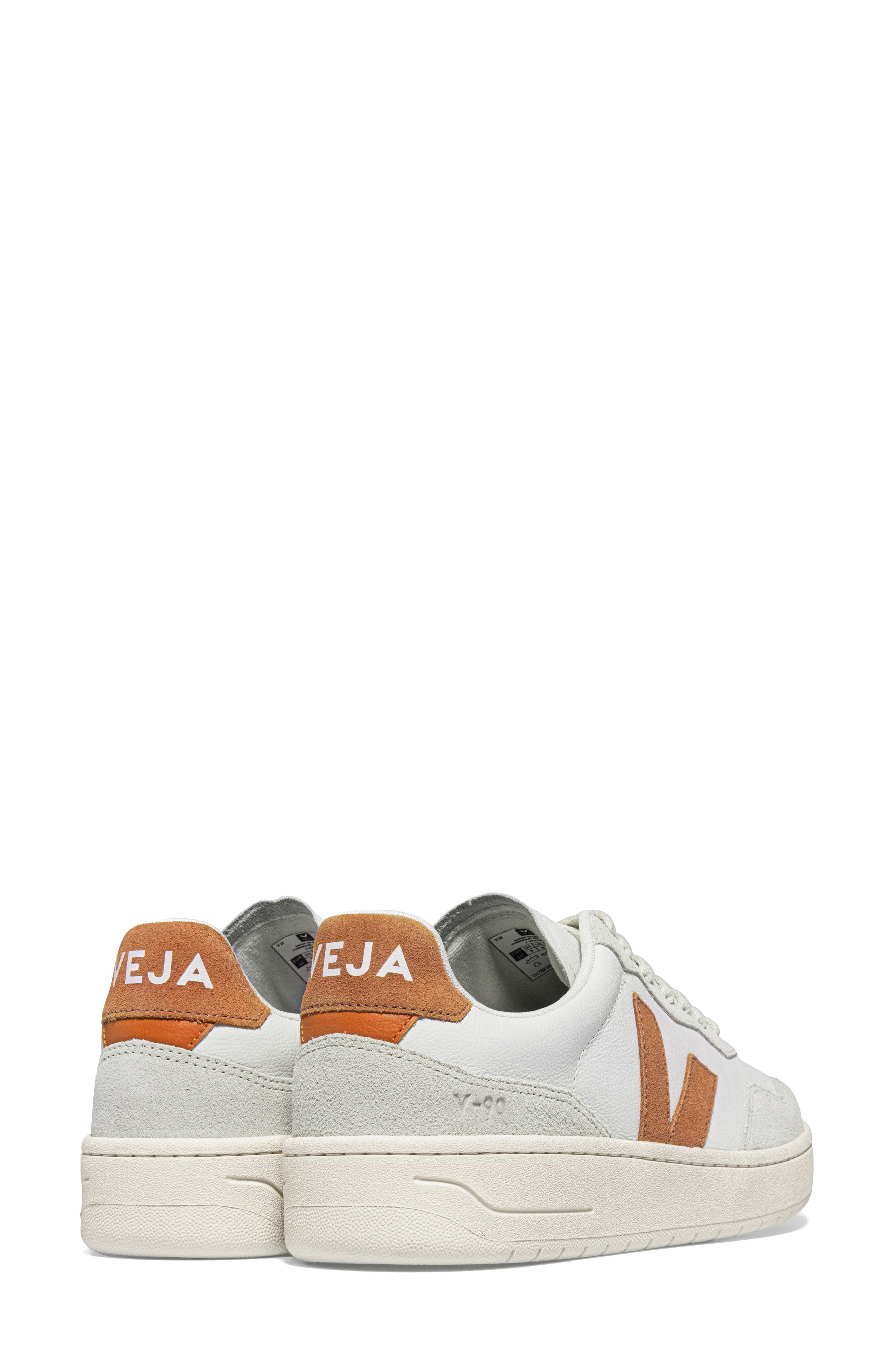 Veja V-90 Leather Sneaker, Alternate, color, Extra-White Umber