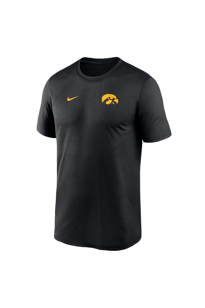 Men's Nike Black Iowa Hawkeyes 2025 Sideline Small Logo Legend Performance T-Shirt, Alternate, color, Black