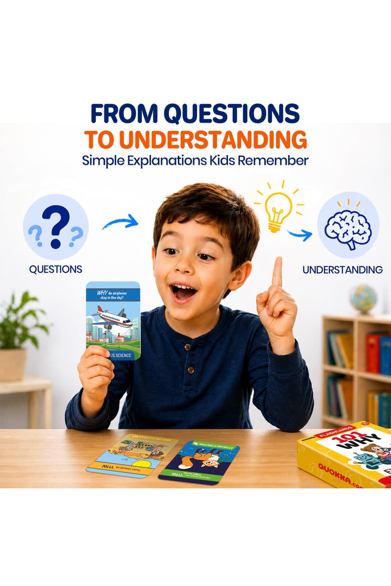 Why Questions Kids Flashcards, Alternate, color, 101 Why Flashcards