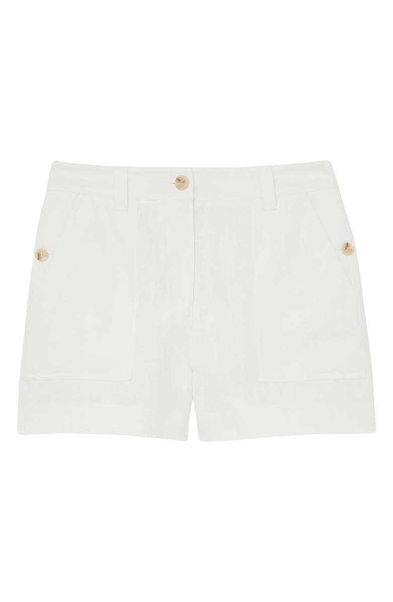 Reiss Ashby Linen Shorts, Alternate, color, White