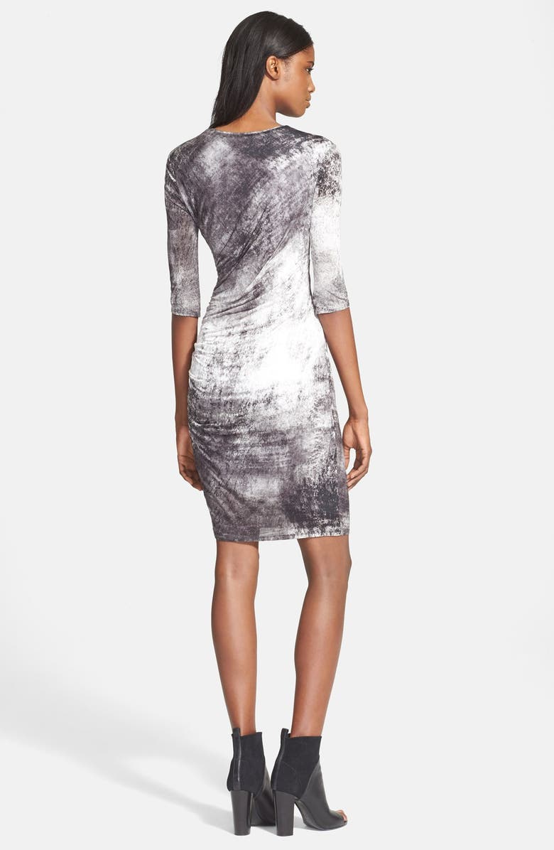 Helmut Lang 'Nova' Print Ruched Jersey Dress, Alternate, color,