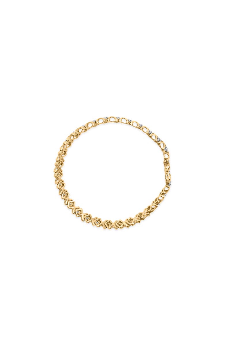 Haus of Brilliance 10K Yellow Gold 1/2 Cttw Diamond Alternating X-Link Bracelet, Alternate, color, Yellow Gold