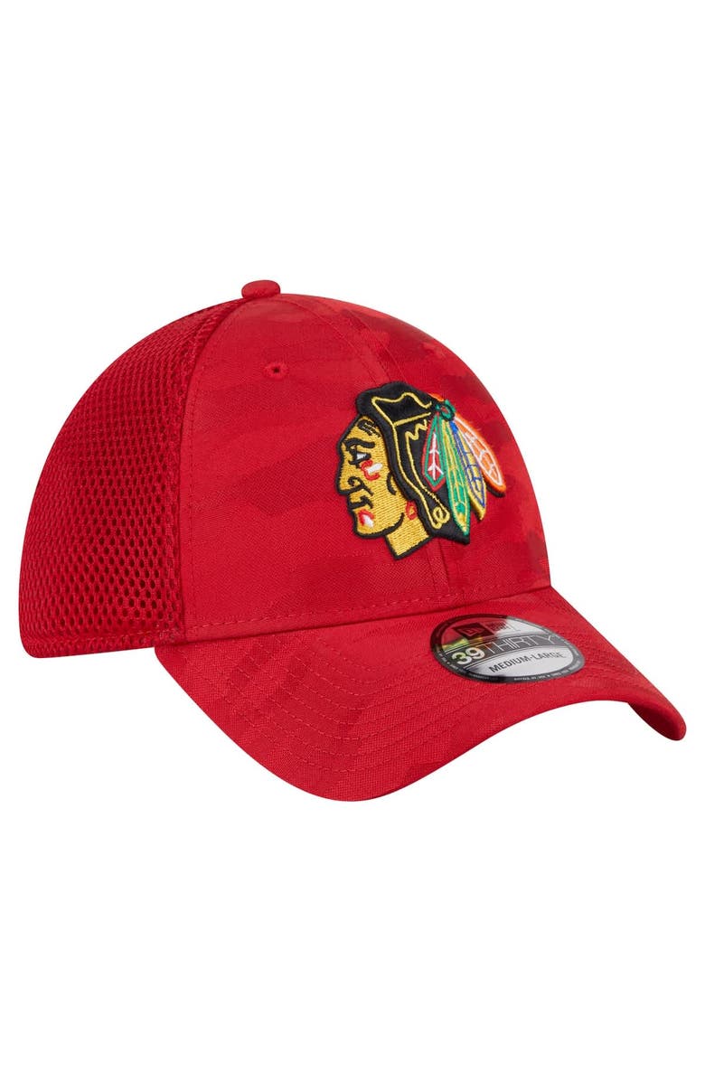 New Era Men's New Era  Red Chicago Blackhawks Active Subtle Camo 39THIRTY Flex Hat, Alternate, color, 