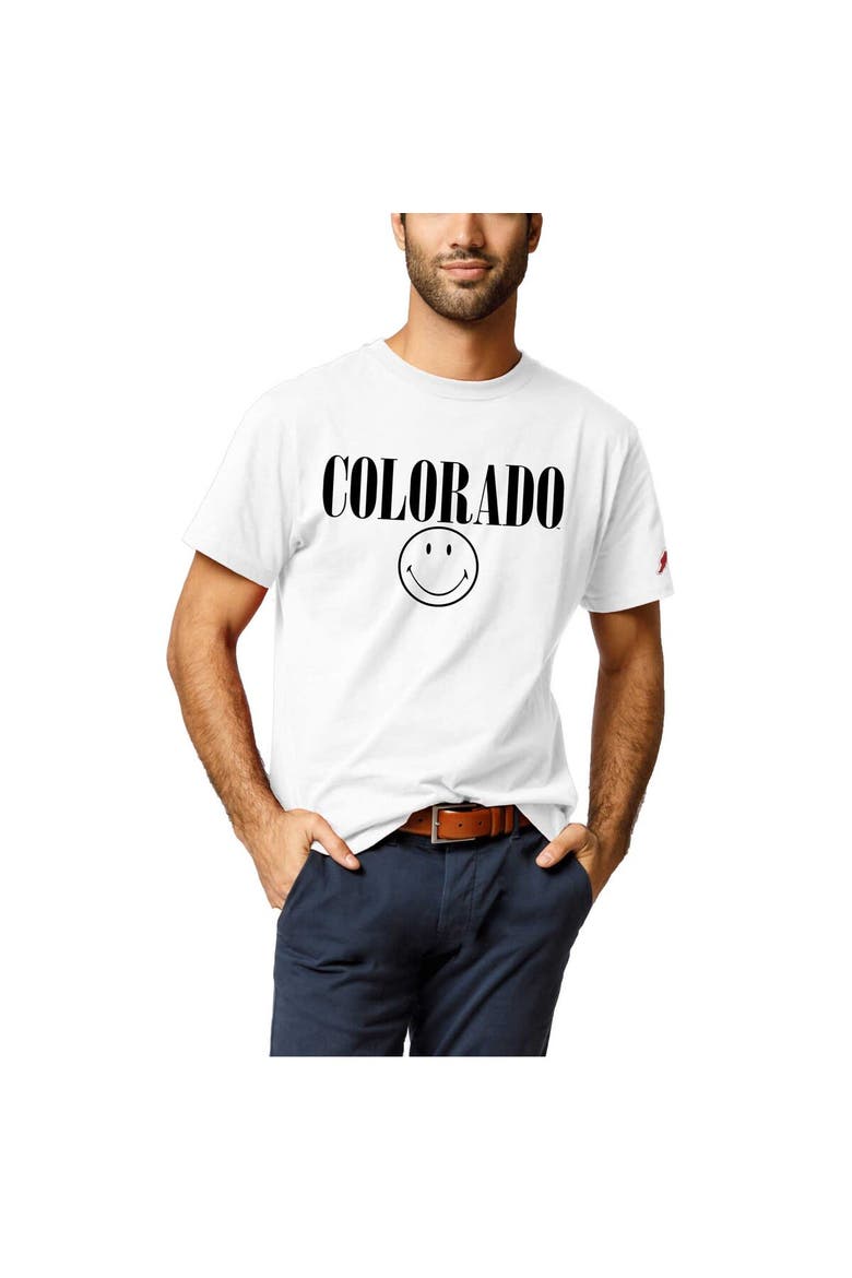 Men's League Collegiate Wear White Colorado Buffaloes Smiley All American T-Shirt, Alternate, color, White