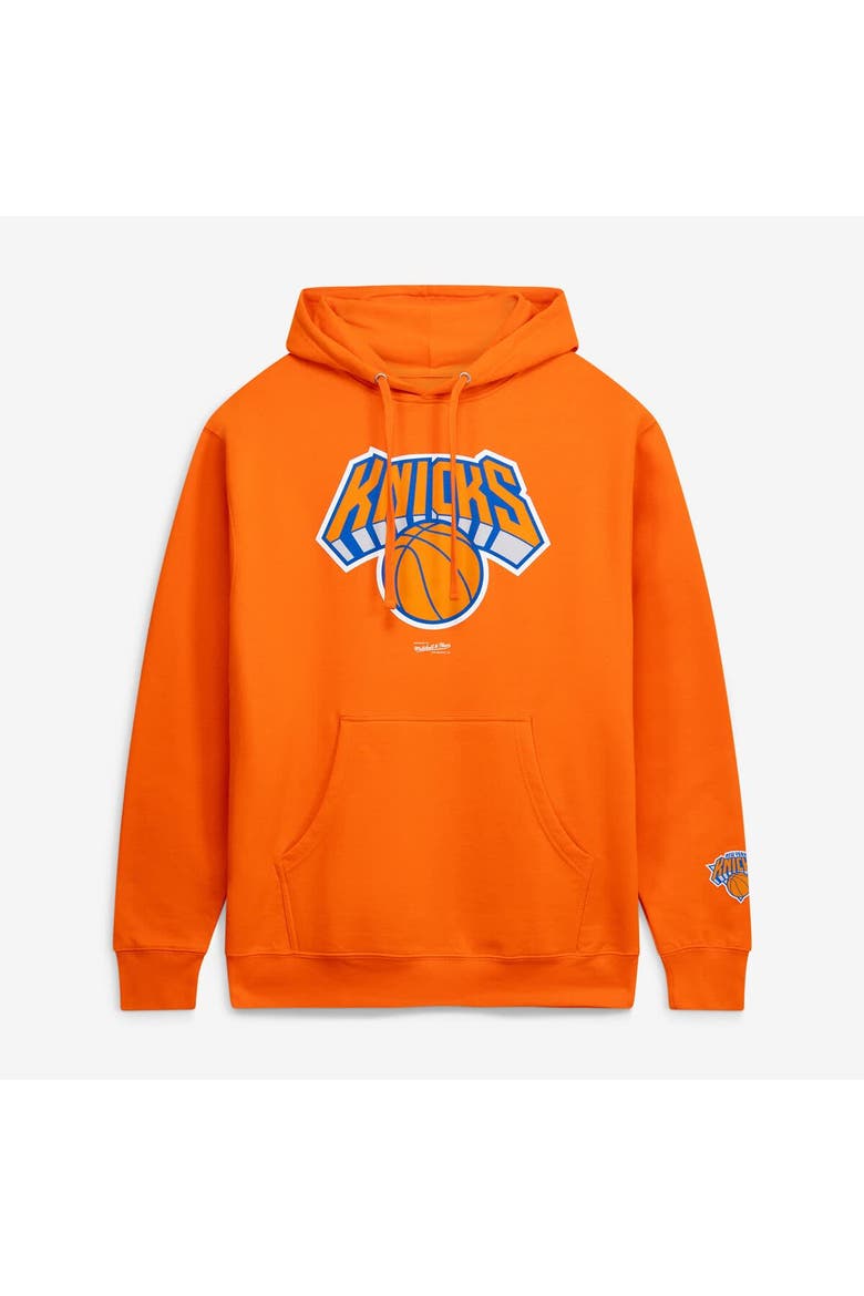 Men's Mitchell & Ness  Orange New York Knicks Fleece Hoodie, Main, color, Orange