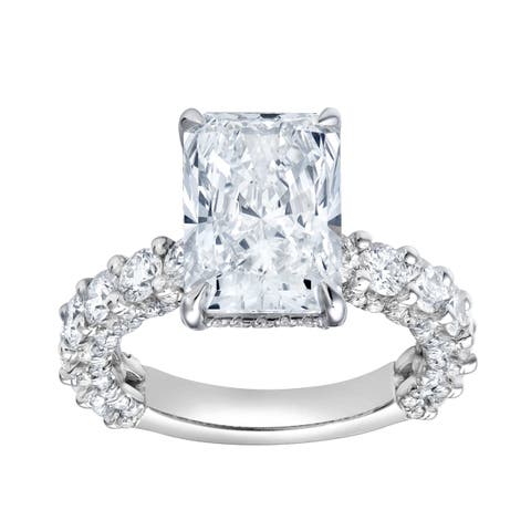 Maelis 14K Gold Radiant Lab Grown Diamond Hidden Halo Engagement Ring - 7.45 Cts