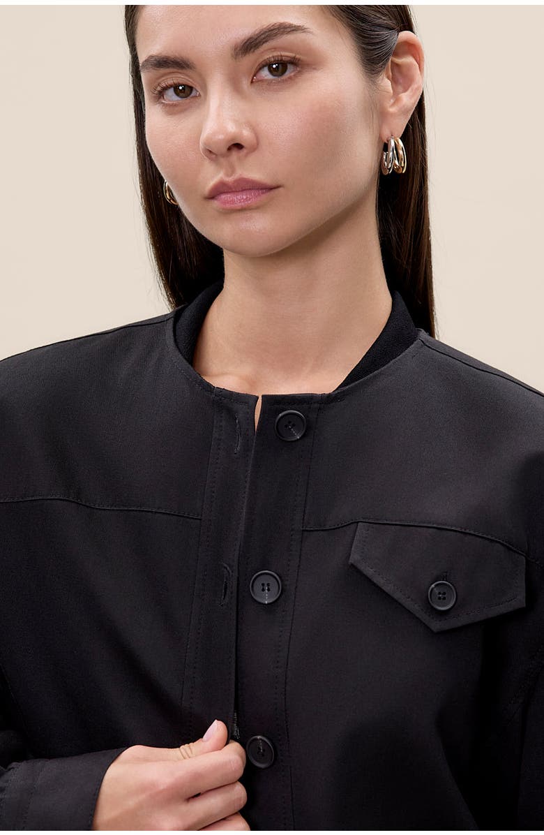 Rebecca Taylor Aria Twill Jacket, Alternate, color, Black