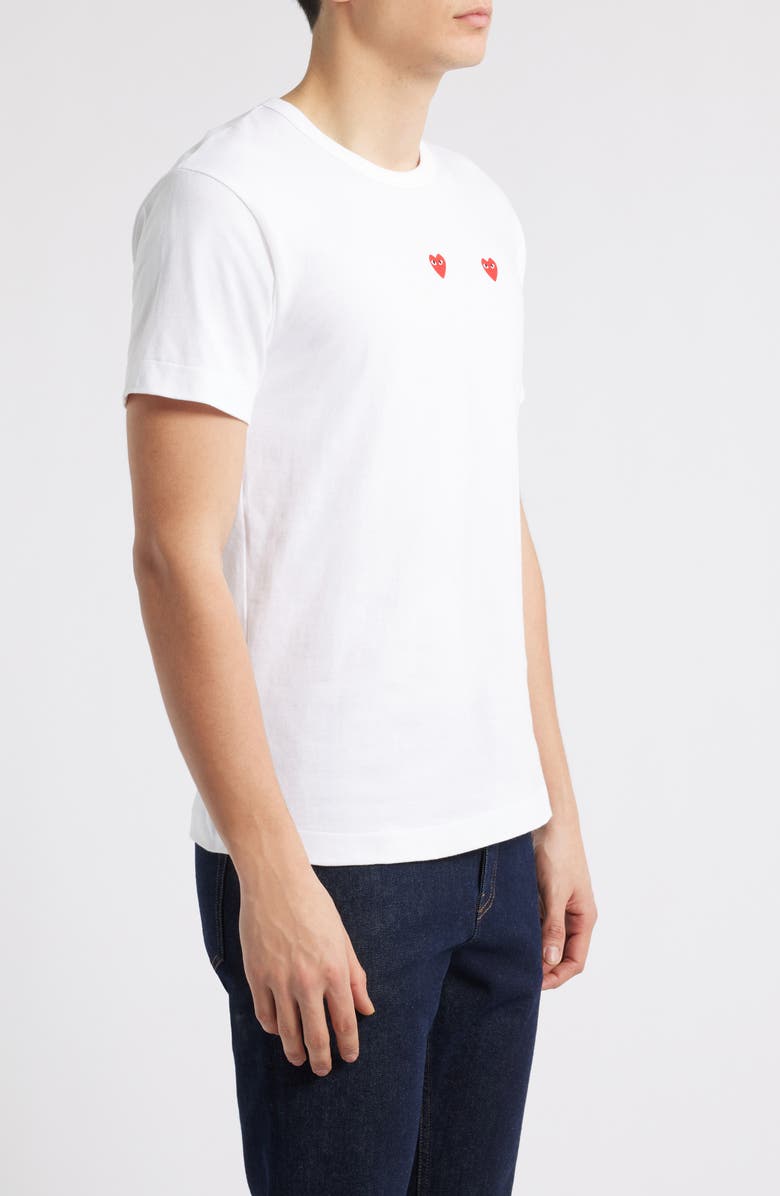 Comme des Garçons PLAY Many Hearts Graphic T-Shirt, Alternate, color, White