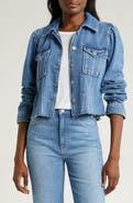PAIGE Pacey Raw Hem Crop Denim Jacket