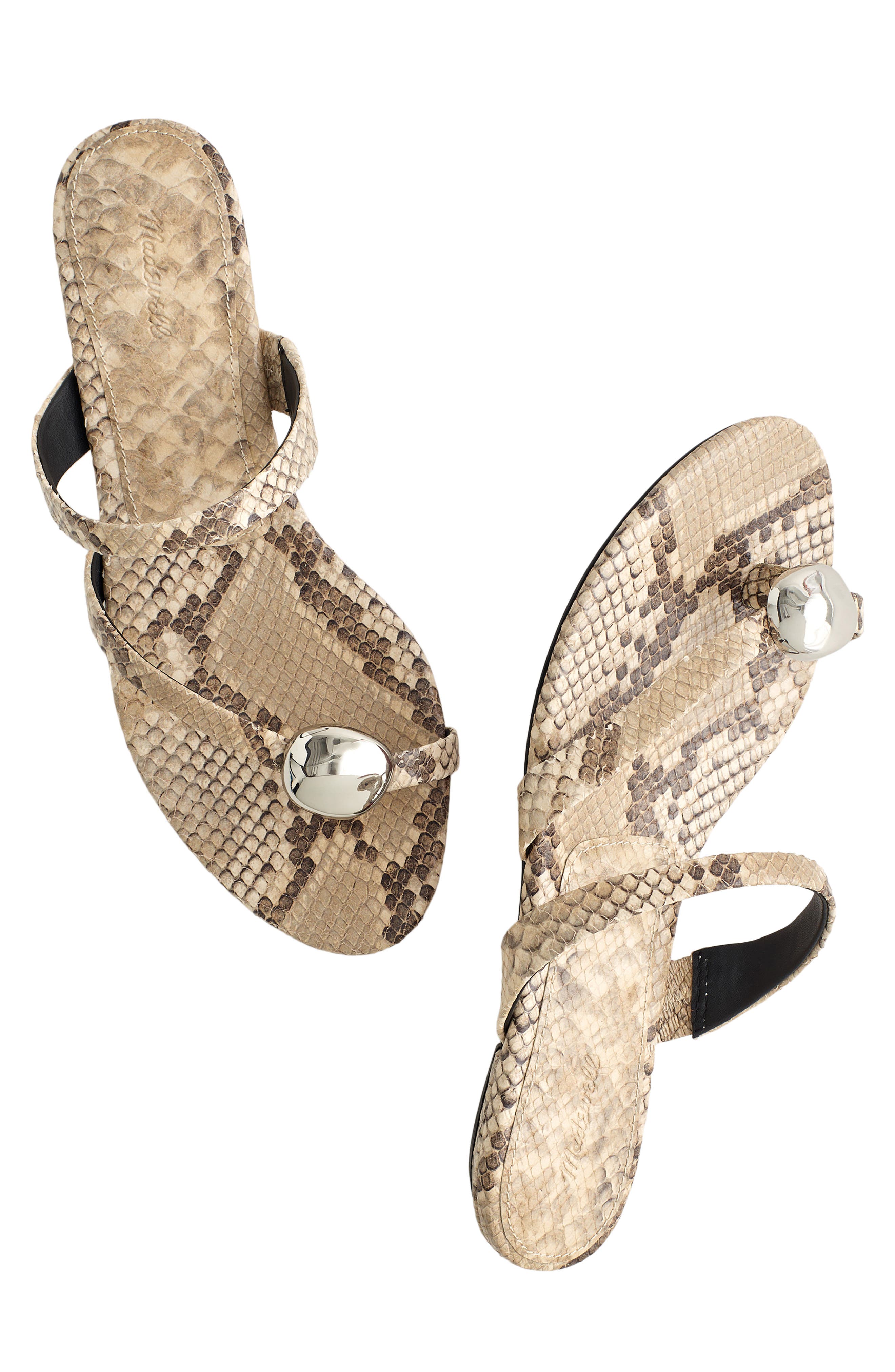 Madewell The Mila Organic Hardware Flip Flop, Alternate, color, Vintage Khaki Multi