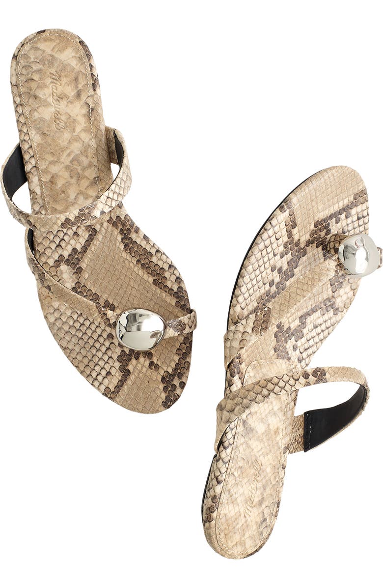 Madewell The Mila Organic Hardware Flip Flop, Alternate, color, Vintage Khaki Multi