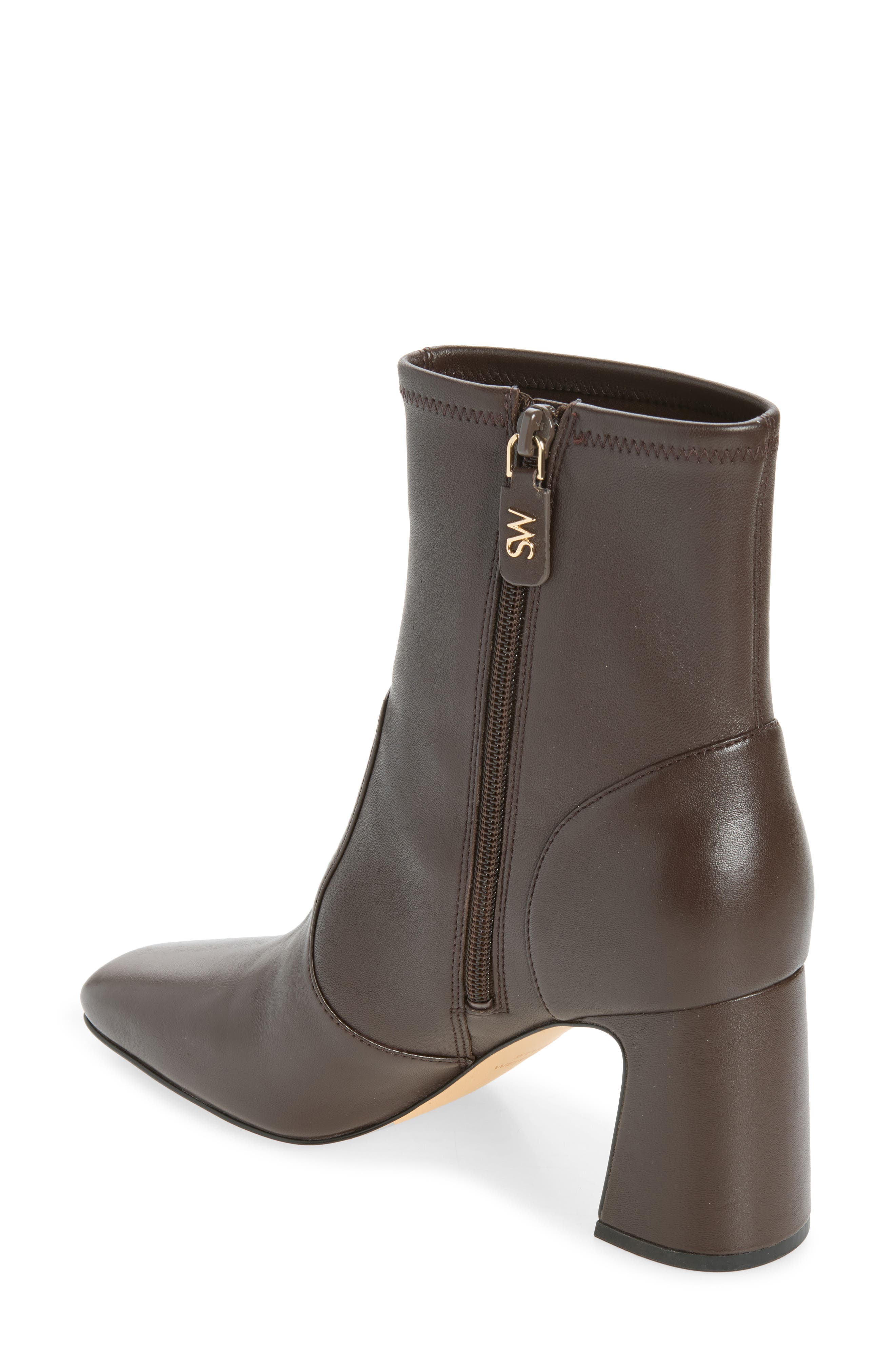 Simona Stretch Leather Bootie, Alternate, color, WALNUT STRETCH NAPPA