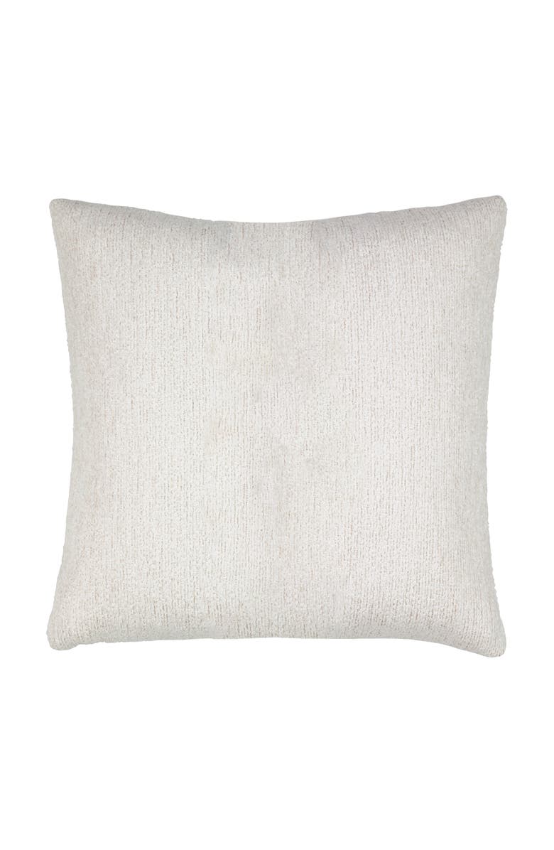 Elaine Smith Distinct Oyster Hand Macrame & Chenille Indoor & Outdoor Woven Accent Pillow, Alternate, color, Oyster