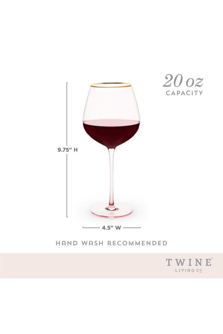Rose Crystal Red Wine Glasses Set of 2, Alternate, color, ROSE