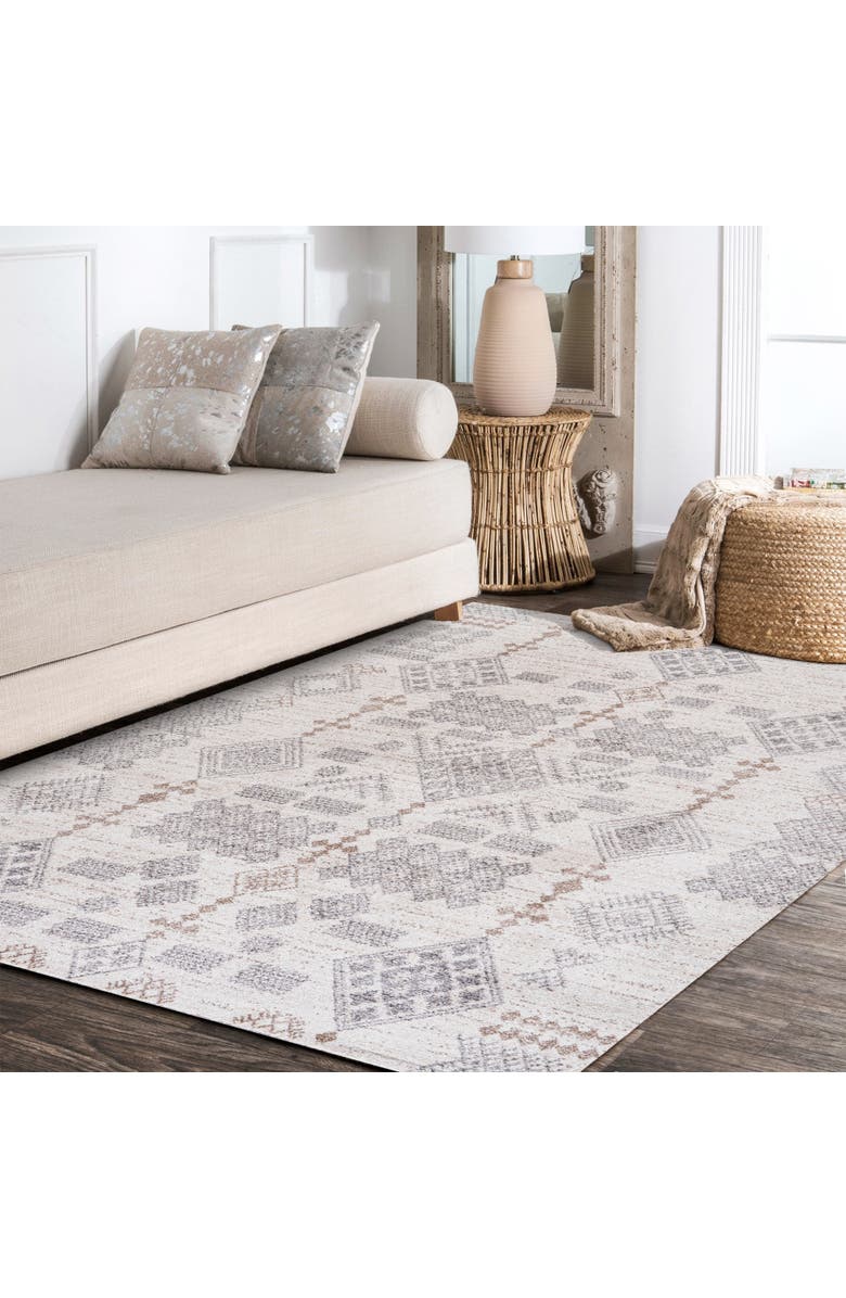 JONATHAN Y Bhalil Berber Diamond Geometric Area Rug, Alternate, color, Beige/Gray