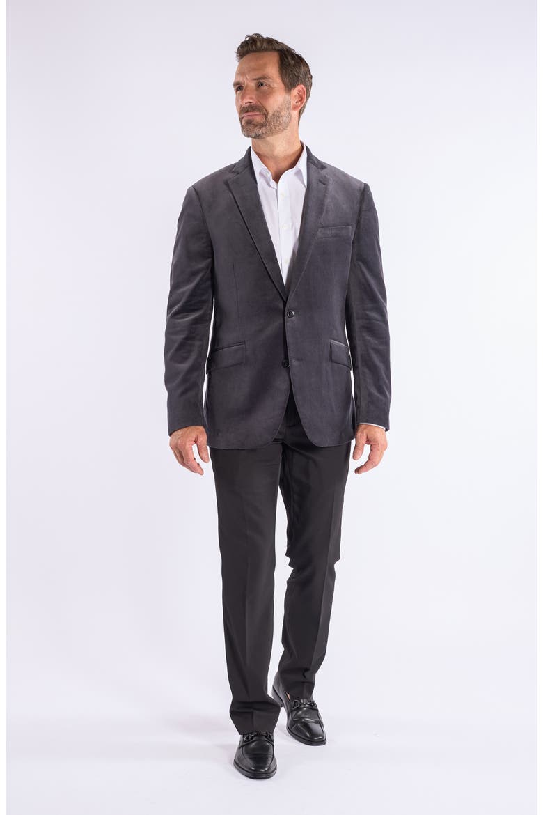 Mid Grey Velvet Blazer, Alternate, color, MID GREY