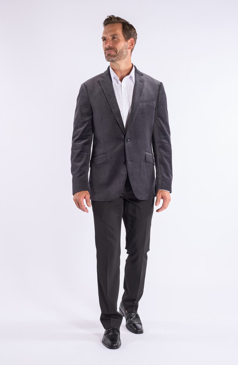 SAVILE ROW CO Mid Grey Velvet Blazer, Alternate, color, Mid Grey