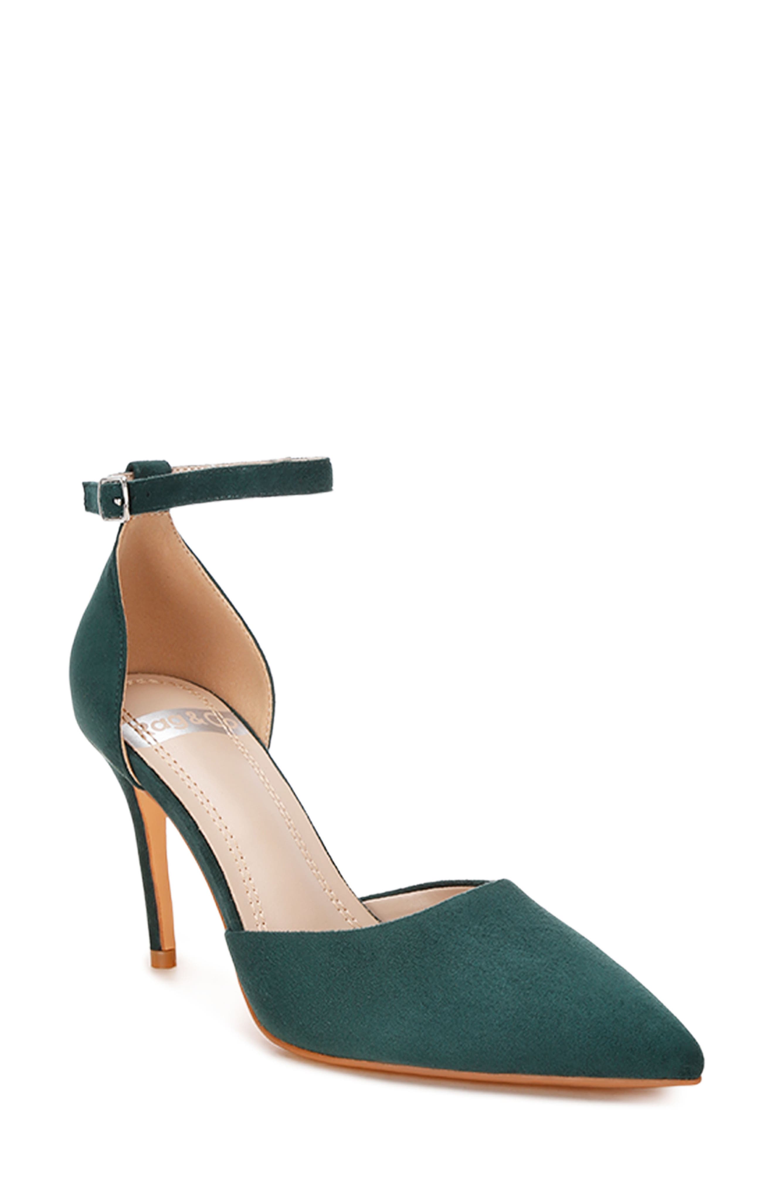 Dolona Pointed Toe Pump, Main, color, GREEN SUEDE