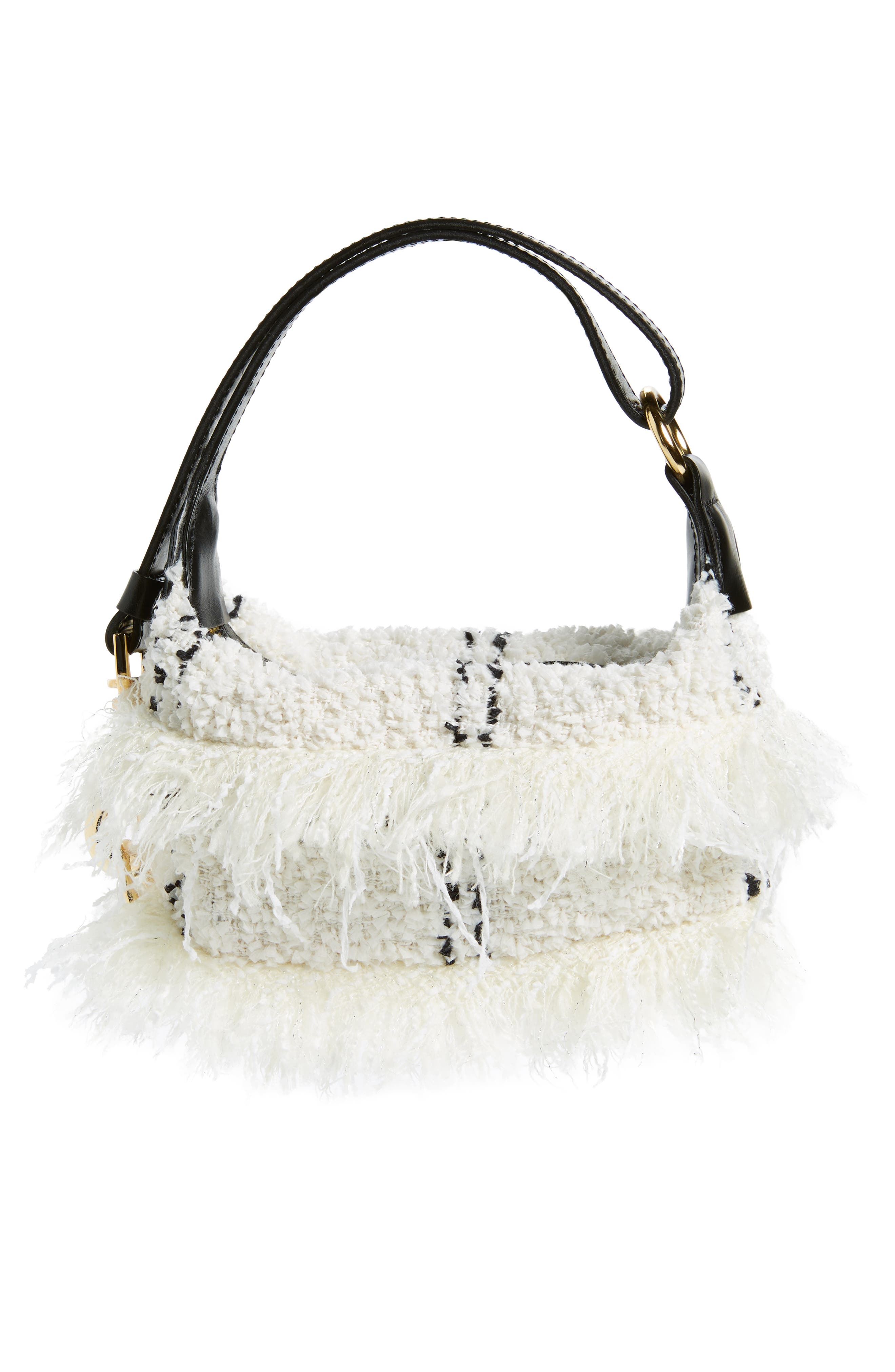 Sacai Small Pochette Tweed Top Handle Bag, Alternate, color, 