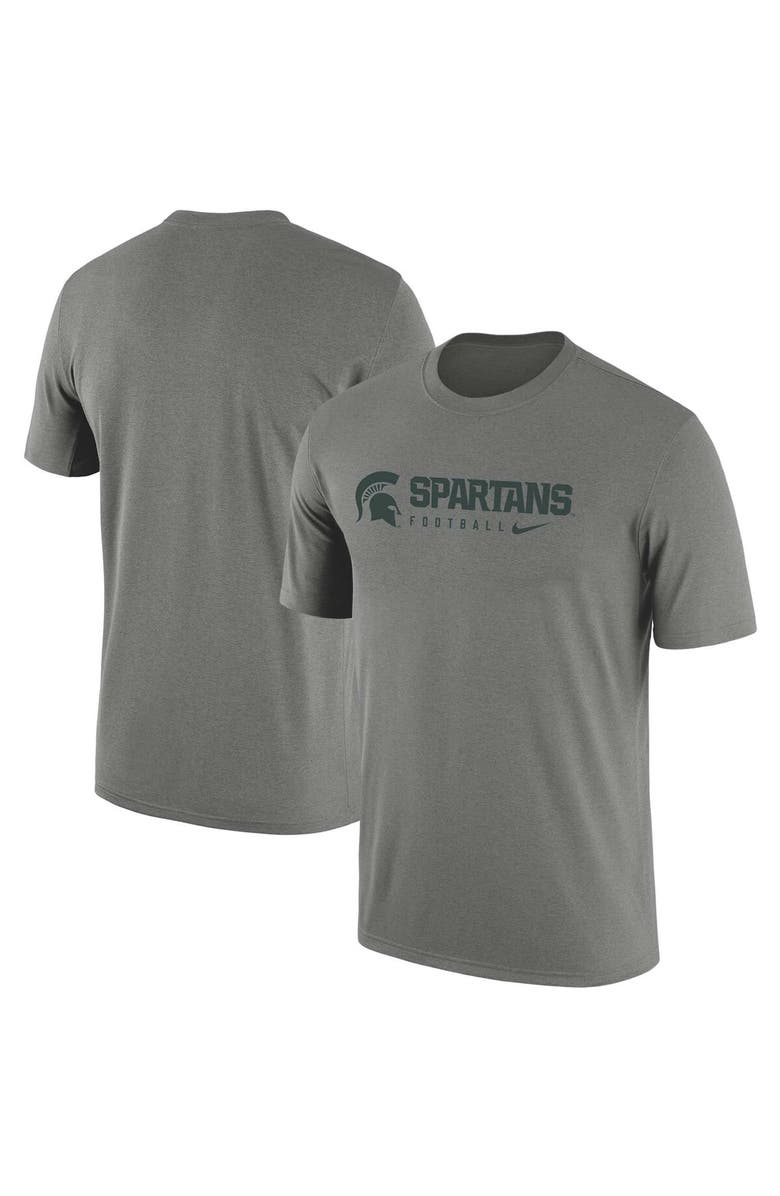 Nike Men's Nike Heather Gray Michigan State Spartans Team Legend Performance T-Shirt, Alternate, color, 