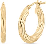 Bony Levy 14k Gold Flat Rope Hoop Earrings