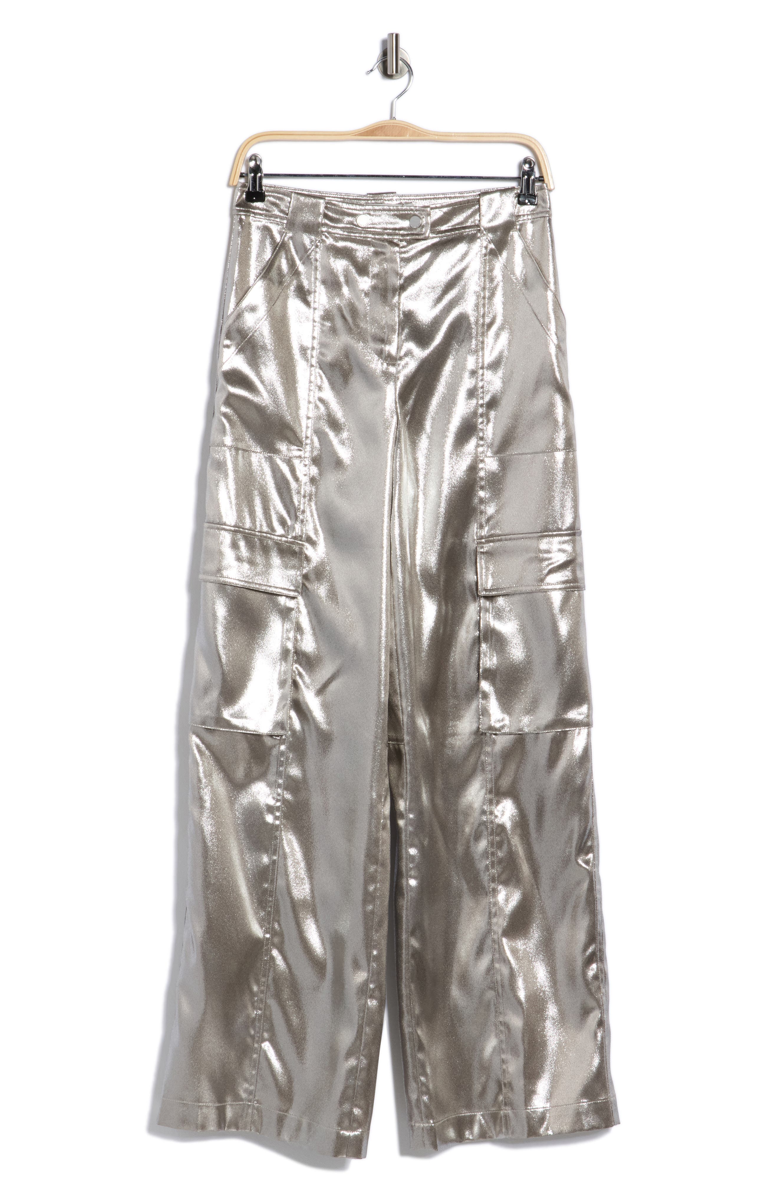Simkhai Beatriz Metallic Wide Leg Cargo Pants