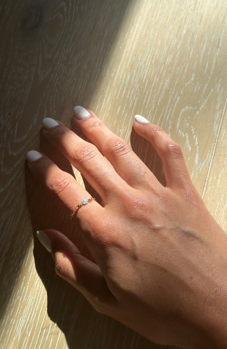 Set & Stones Renata Cubic Zirconia Chain Ring, Alternate, color, Gold