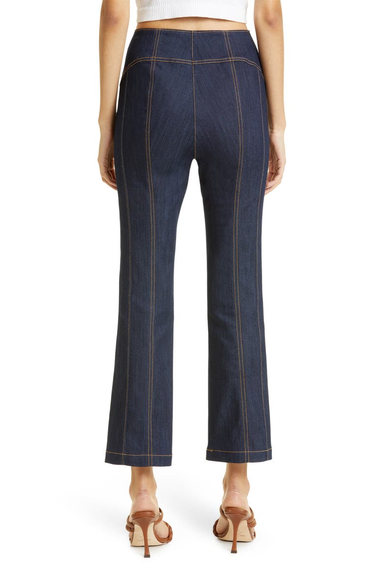 Loren Flare Leg Crop Denim Pants, Alternate, color, INDIGO