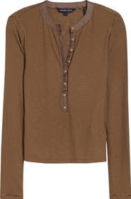 Veronica Beard Drexler Knit Henley Top