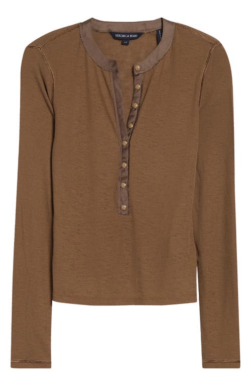 Veronica Beard Drexler Knit Henley Top In Green