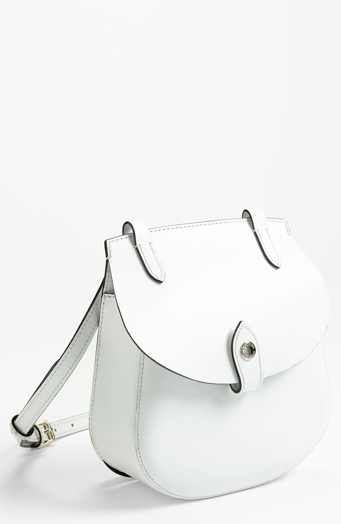 Leather Crossbody Bag, Main, color, WHITE
