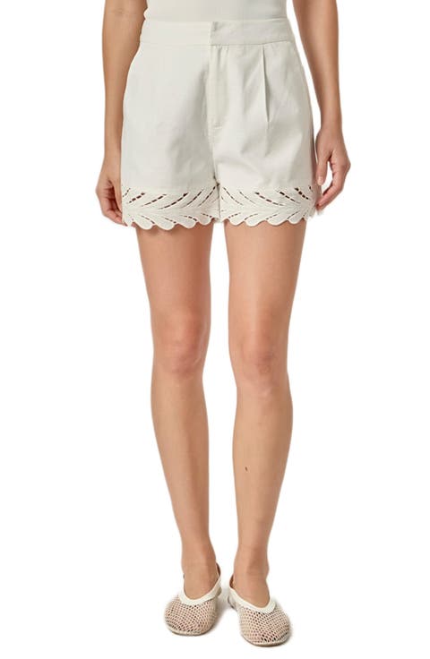 Embroidered Linen & Cotton Shorts