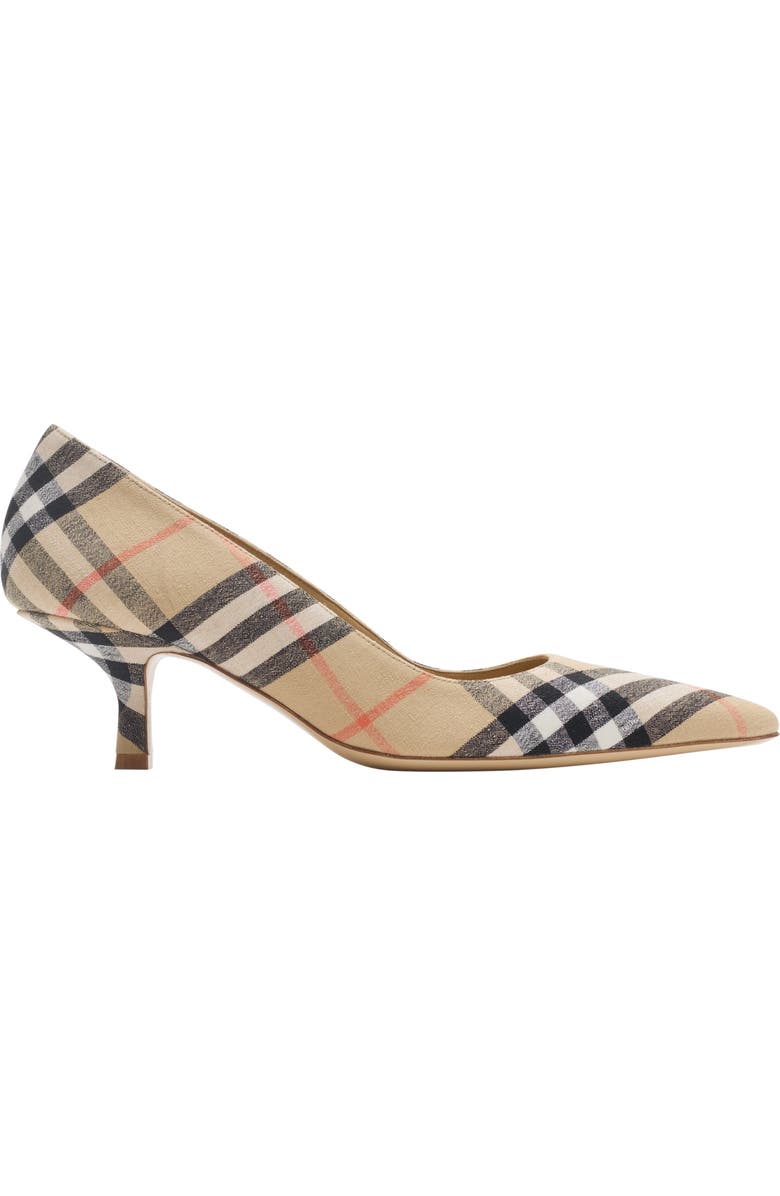 Burberry Check Dame Pumps, Main, color, Sand Beige