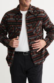 JACHS Geometric Jacquard Faux Shearling Lined Jacket