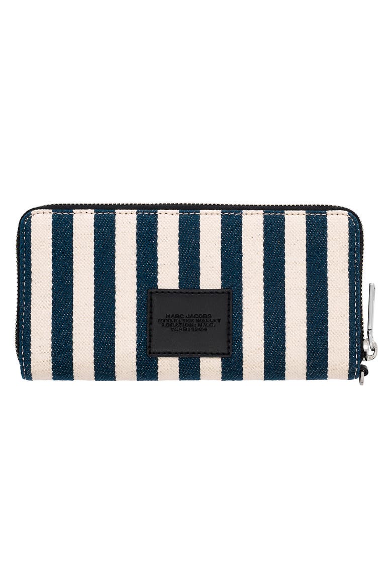 The Stripe Canvas Continental Wallet, Alternate, color, BLUE SEA MULTI