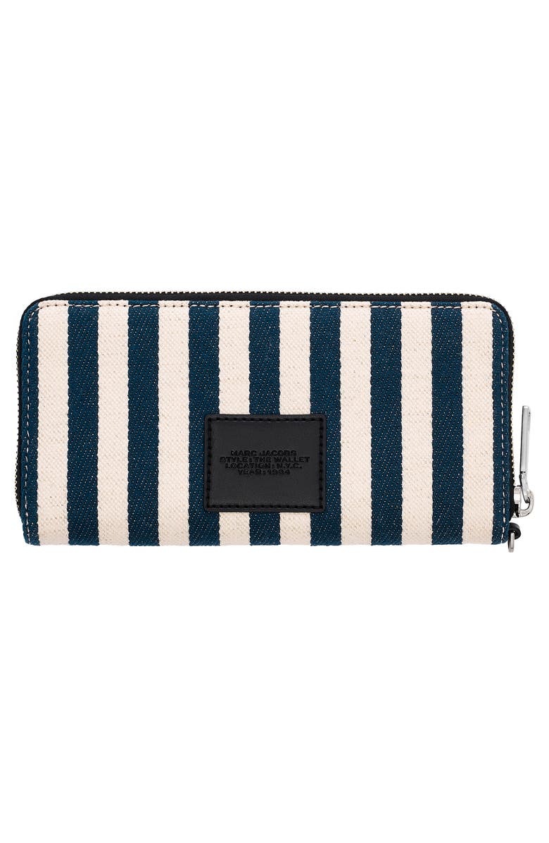 Marc Jacobs The Stripe Canvas Continental Wallet, Alternate, color, Blue Sea Multi