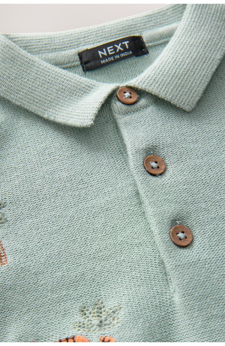 NEXT Kids' Animal Embroidered Cotton Polo, Alternate, color, 