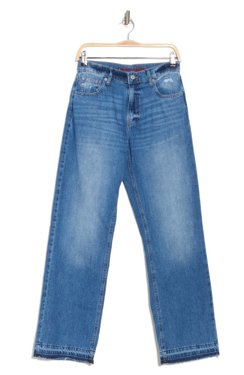 Lucky Brand High Waist Raw Hem Jeans, Alternate, color, Enjoy Slow Down - Rlsd